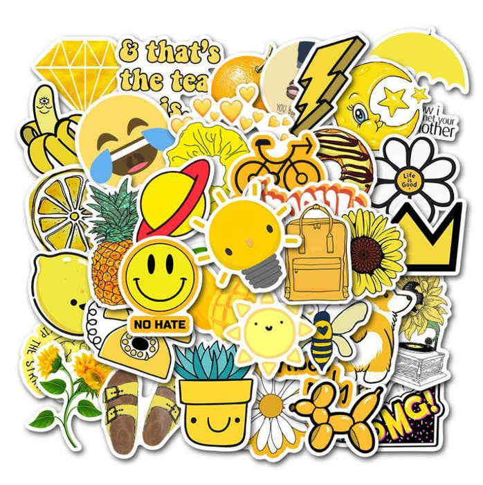 50 Yellow-Themed Stickers (Glossy)