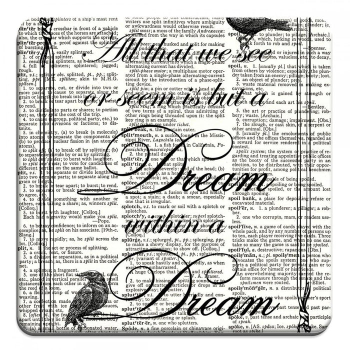 Poe Dream within a Dream Quote - Novelty Coasters