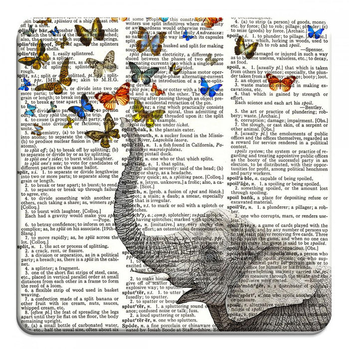 Lucky Elephant and Butterflies - Novelty Coasters