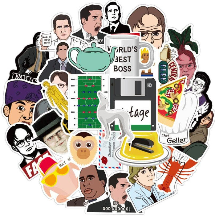 50 The Office/Friends TV Stickers (PVC Vinyl Matte)