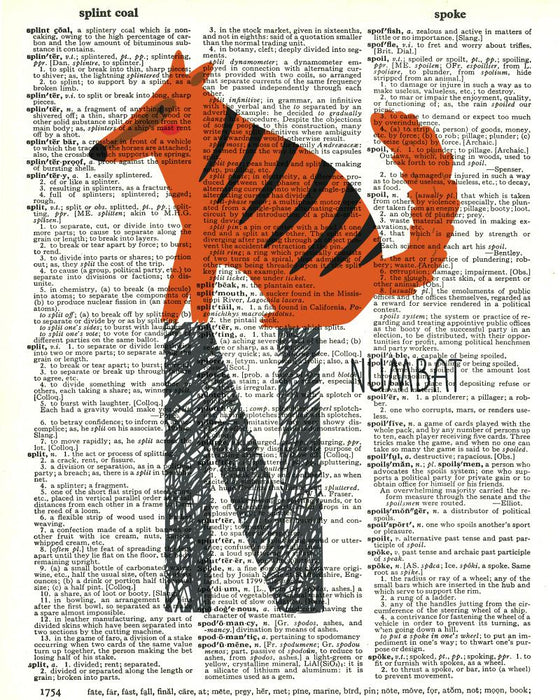 Dictionary Art Print Printed On Authentic Vintage Dictionary Book Page - 8 x 10.5 - Alphabet Letter N